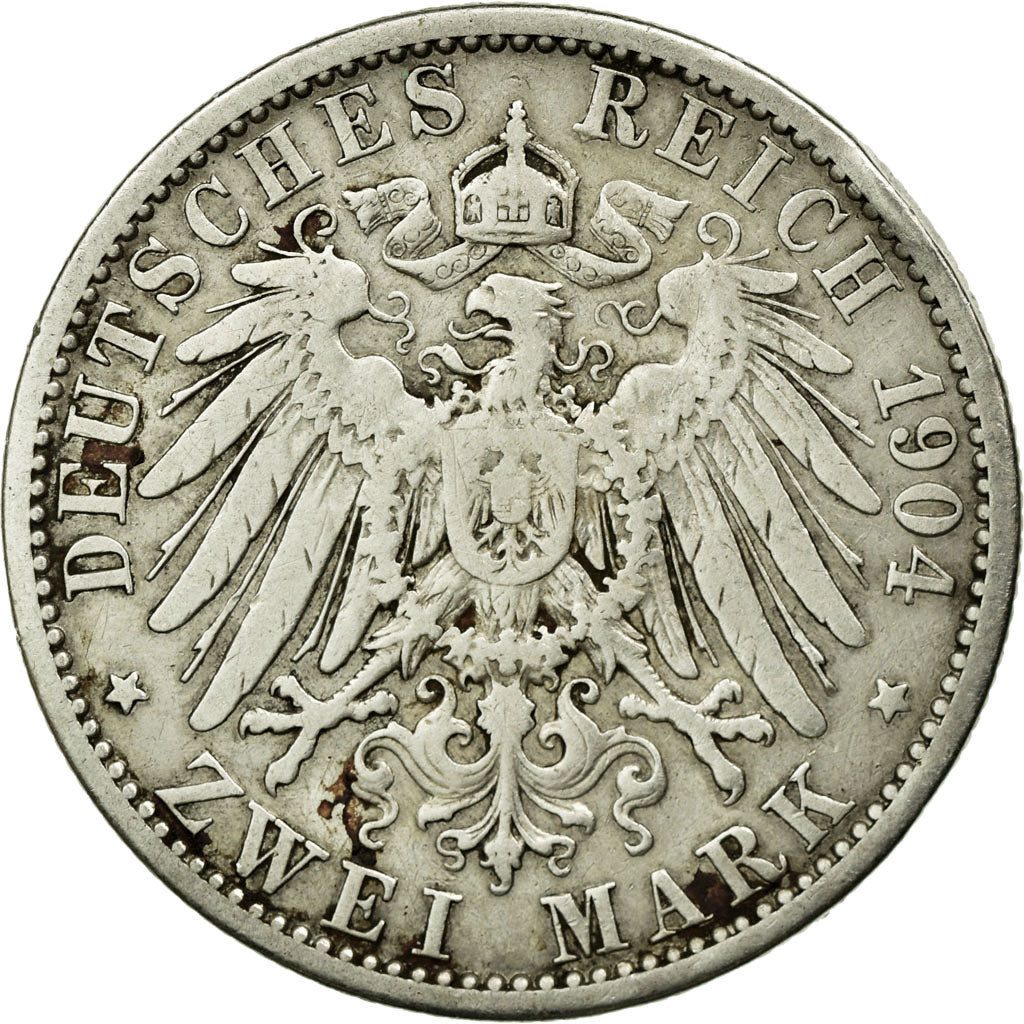 Coin, German States, PRUSSIA, Wilhelm II, 2 Mark, 1904, Berlin, VF(30-35)