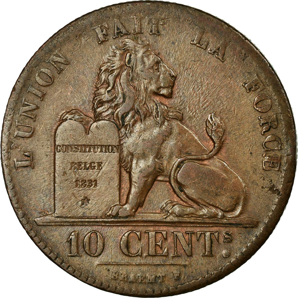 Coin, Belgium, Leopold I, 10 Centimes, 1832, EF(40-45), Copper, KM:2.1