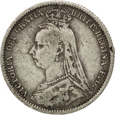 GREAT BRITAIN, 6 Pence, 1888, KM #760, VF(30-35), Silver, 19.5, 2.75