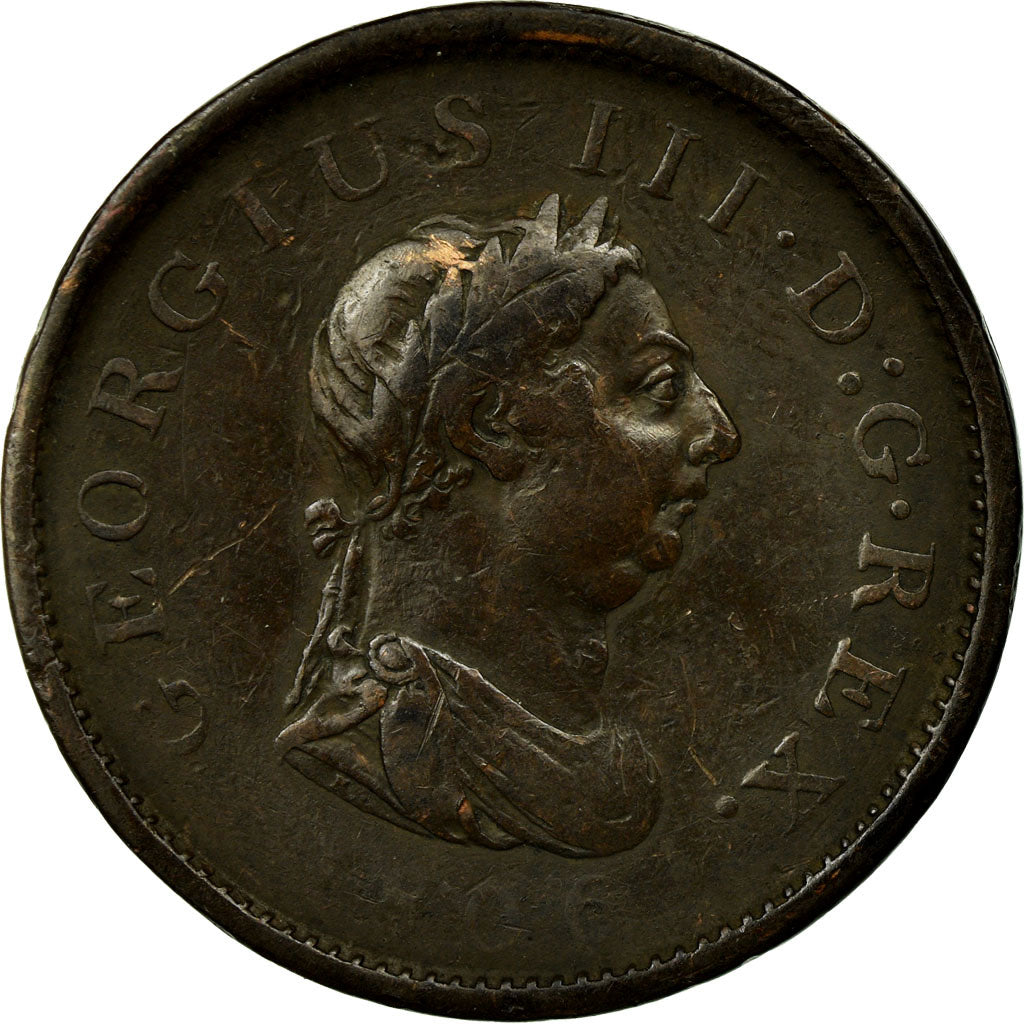 Coin, Great Britain, George III, Penny, 1806, EF(40-45), Copper, KM:663
