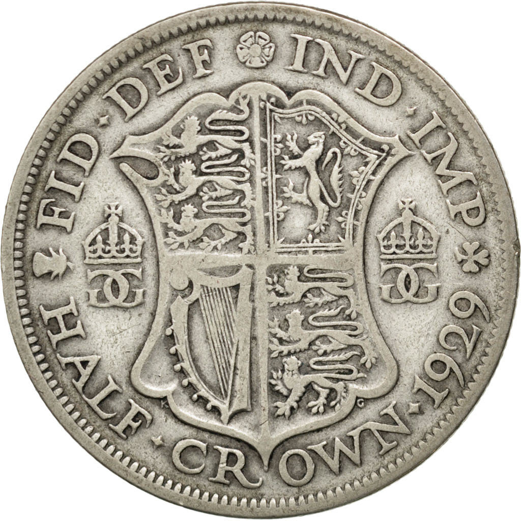 GREAT BRITAIN, 1/2 Crown, 1929, KM #835, VF(20-25), Silver, 32.3, 13.77
