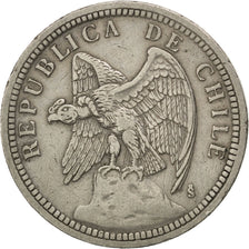 CHILE, Peso, 1933, Santiago, KM #176.1, EF(40-45), Copper-Nickel, 29, 9.92