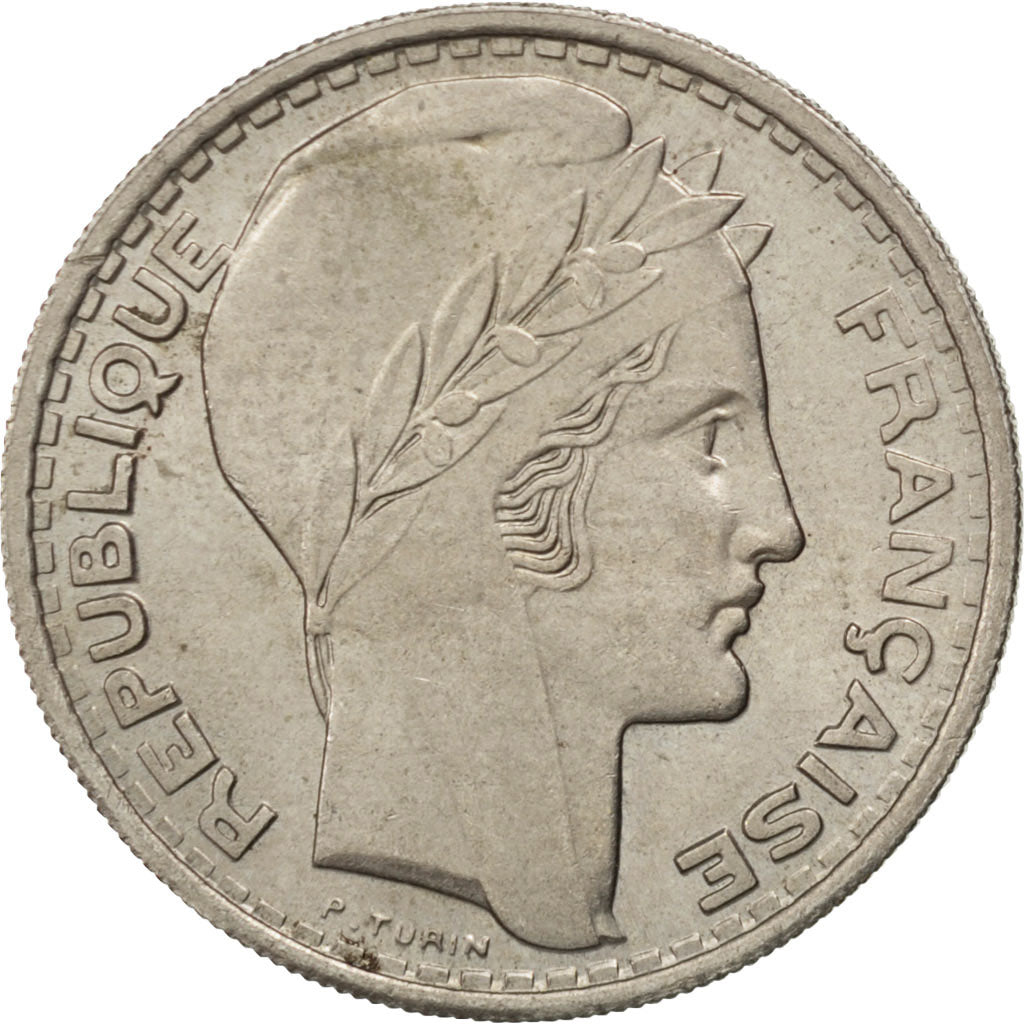 FRANCE, Turin, 10 Francs, 1945, KM #908.1, AU(55-58), Copper-Nickel, 26,...