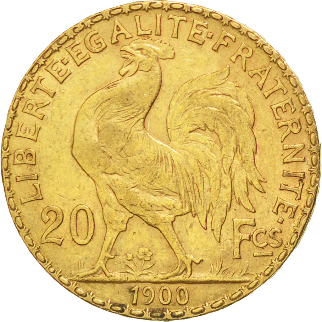 FRANCE, Marianne, 20 Francs, 1900, KM #847, EF(40-45), Gold, Gadoury #1064, 6.44