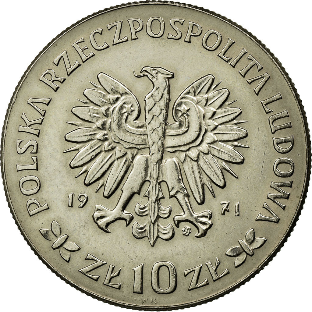 Munten, Polen, 10 Zlotych, 1971, Warsaw, PR, Copper-nickel, KM:64