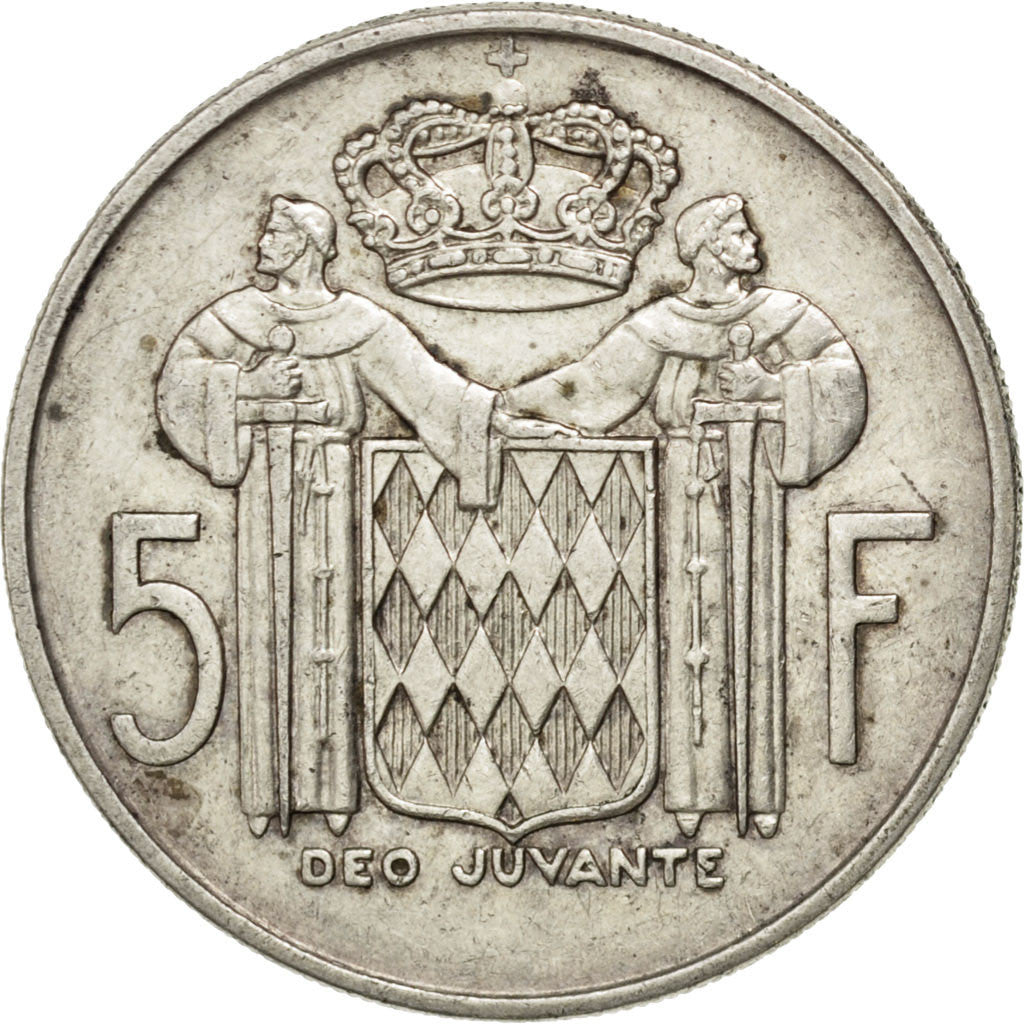 MONACO, 5 Francs, 1966, KM #141, EF(40-45), Silver, Gadoury #152 KM 141, 12.00