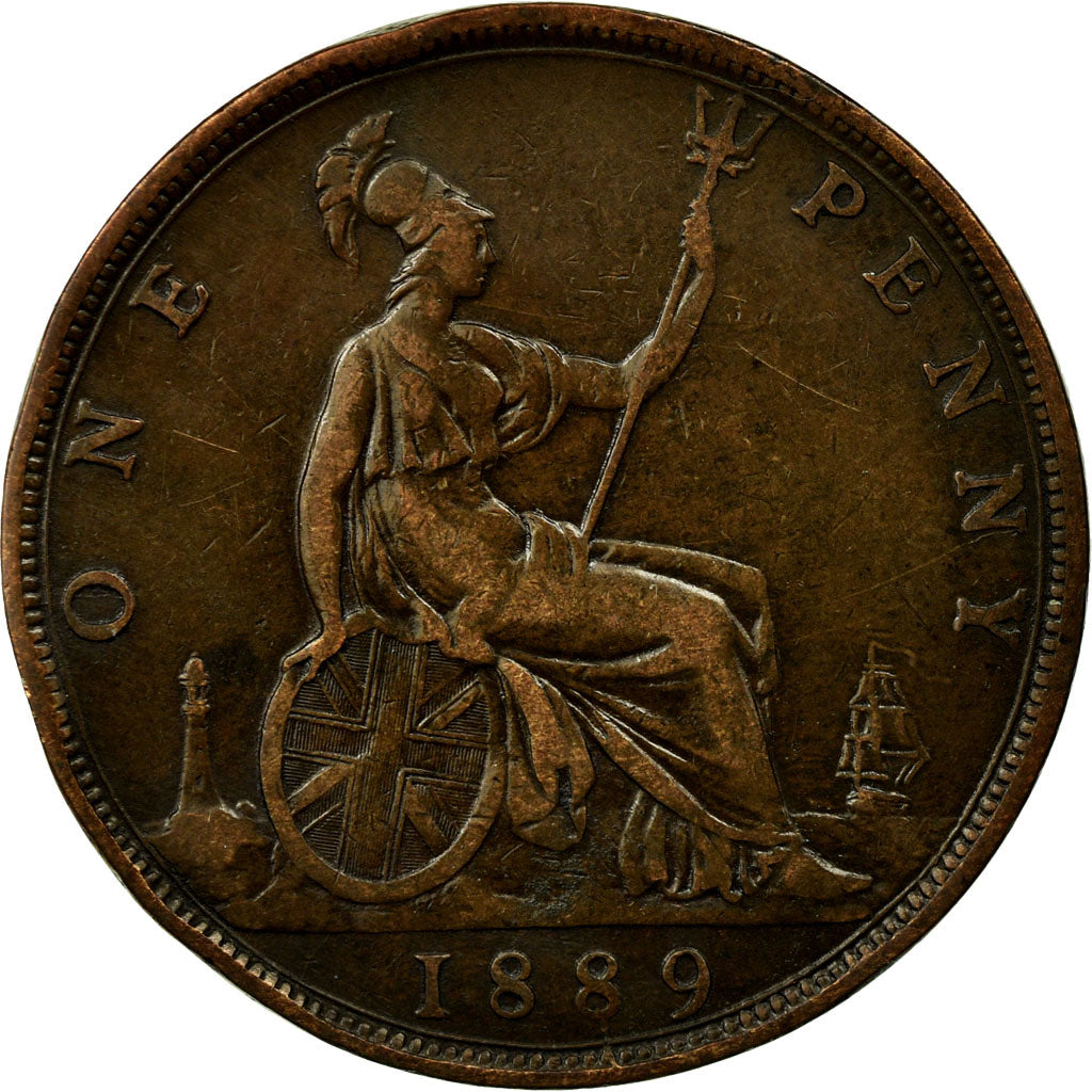 Coin, Great Britain, Victoria, Penny, 1889, VF(30-35), Bronze, KM:755