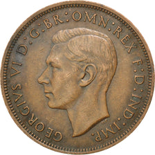 GREAT BRITAIN, Penny, 1945, KM #845, EF(40-45), Bronze, 31, 9.37