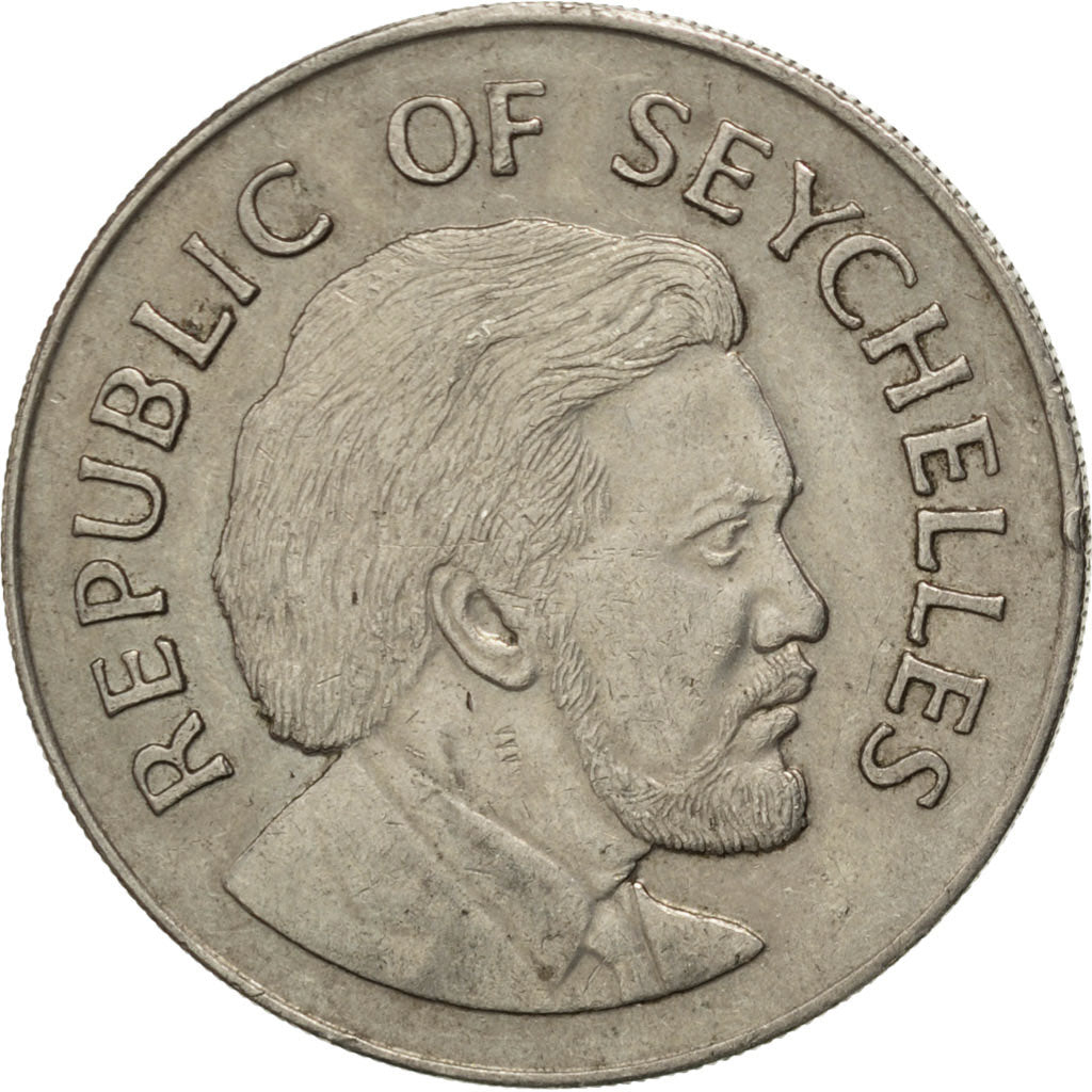SEYCHELLES, Rupee, 1976, British Royal Mint, KM #26, EF(40-45), Copper-Nickel,..