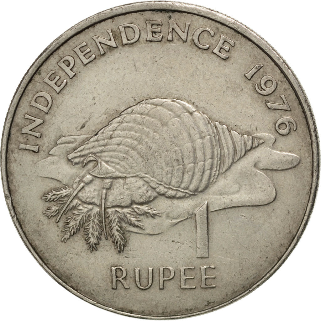 SEYCHELLES, Rupee, 1976, British Royal Mint, KM #26, EF(40-45), Copper-Nickel,..