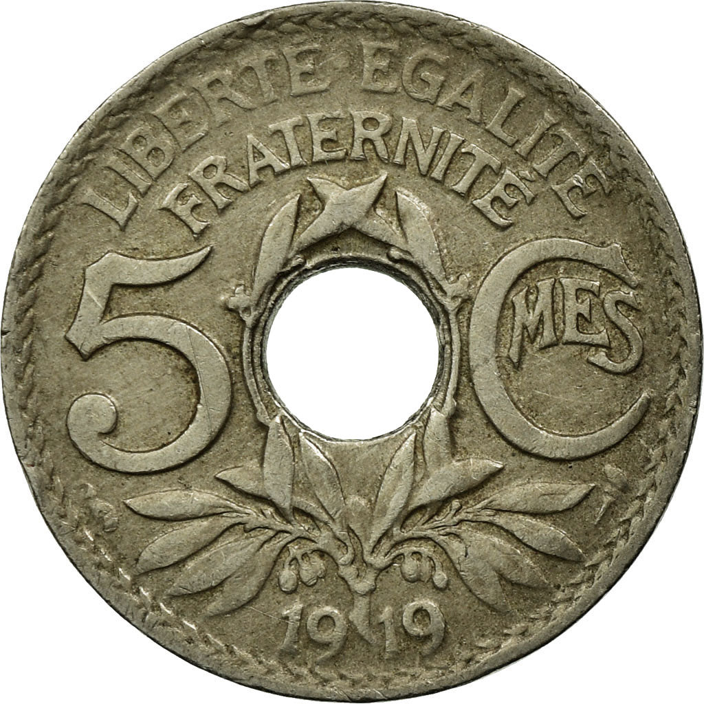 Coin, France, Lindauer, 5 Centimes, 1919, EF(40-45), Copper-nickel, KM:865