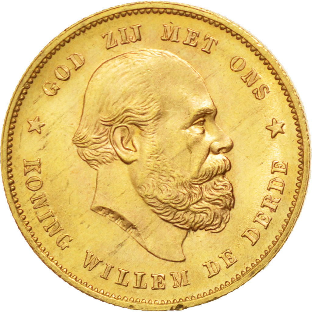 Münze, Niederlande, William III, 10 Gulden, 1879, Utrecht, VZ, Gold, KM:106