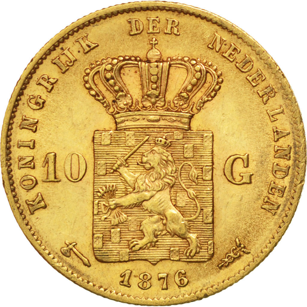 Pays-Bas, Willem III, 10 Gulden 1876, KM 106