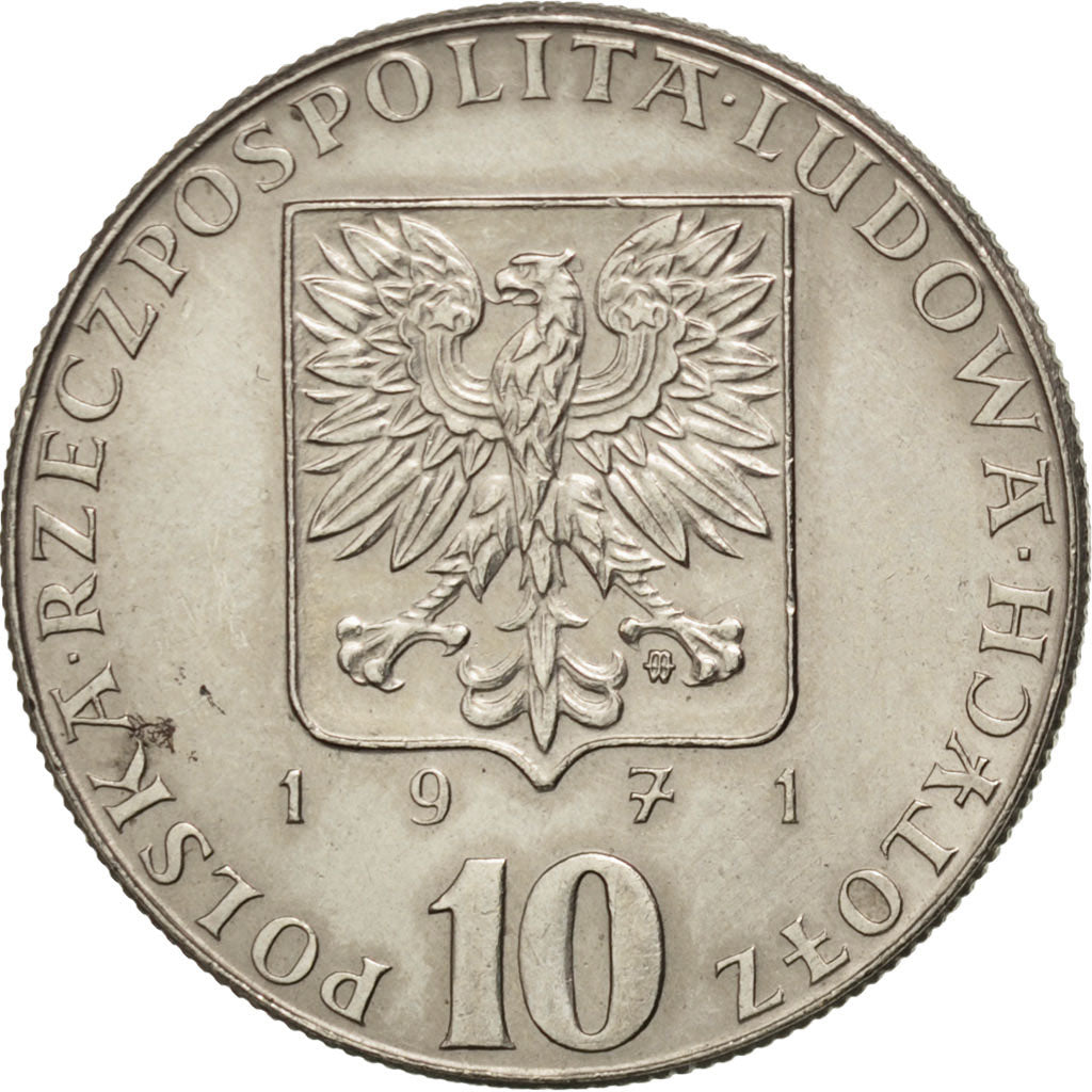 Polonia, 10 Zlotych, 1971, Warsaw, SPL-, Rame-nichel, KM:63