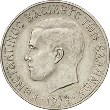 Coin, Greece, Constantine II, 2 Drachmai, 1973, AU(55-58), Copper-nickel, KM:99