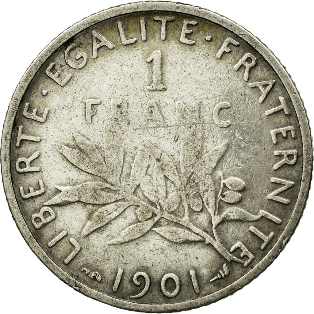 Coin, France, Semeuse, Franc, 1901, EF(40-45), Silver, KM:844.1, Gadoury:467