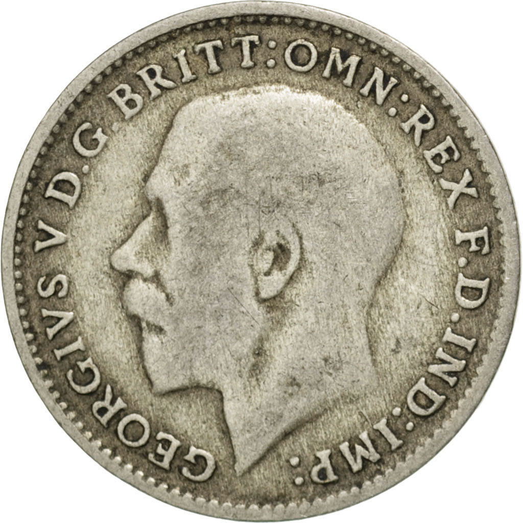 GREAT BRITAIN, 3 Pence, 1920, KM #813a, VF(30-35), Silver, 16.1, 1.33
