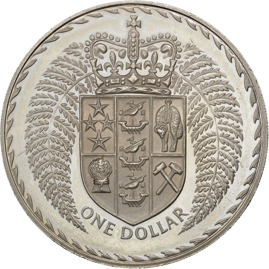 Coin, New Zealand, Elizabeth II, Dollar, 1976, AU(55-58), Copper-nickel, KM:38.2