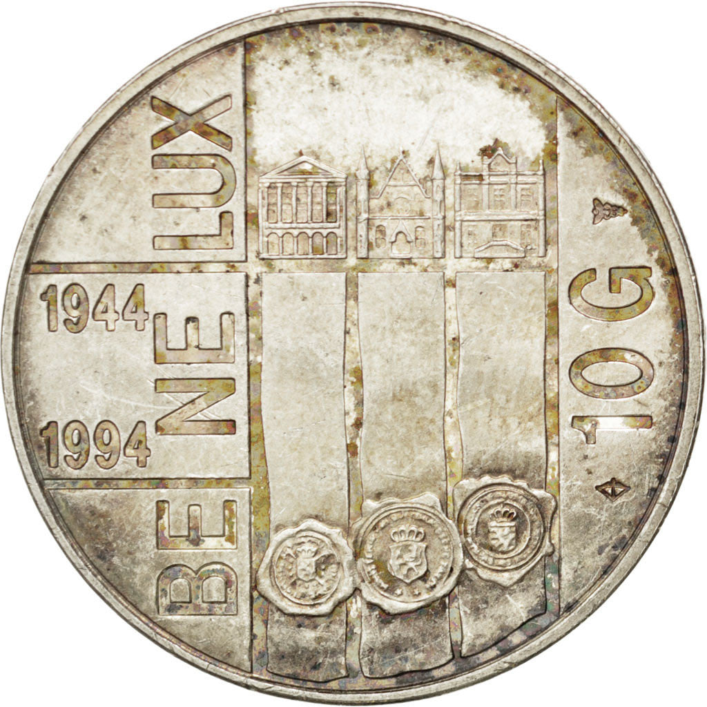 Münze, Niederlande, Beatrix, 10 Gulden, 1994, VZ, Silber, KM:216