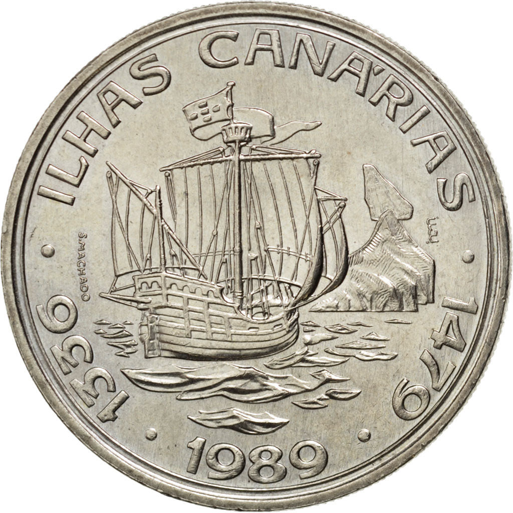 PORTUGAL, 100 Escudos, 1989, KM #646, MS(60-62), Copper-Nickel, 34, 16.53