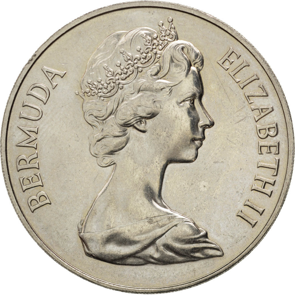 BERMUDA, Dollar, 1981, KM #28, AU(55-58), Copper-Nickel, 38.5, 28.76