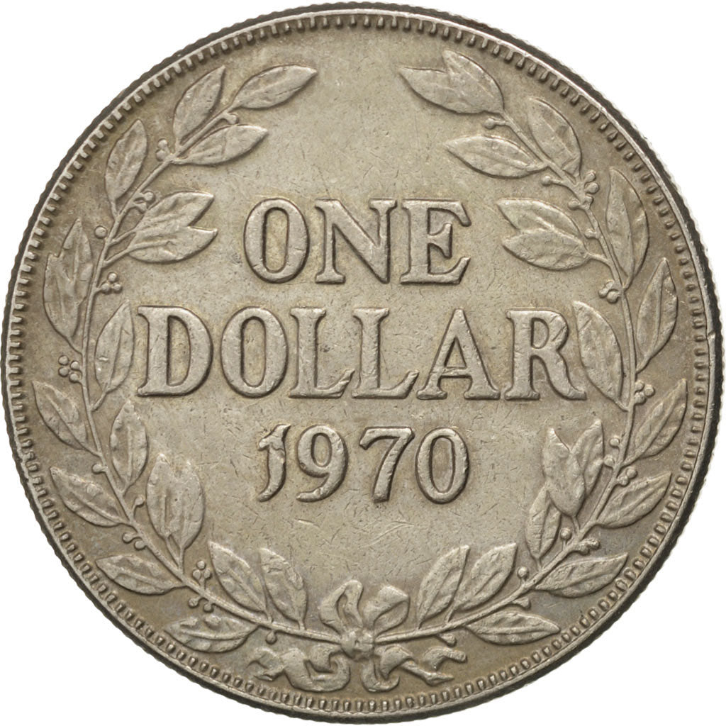 LIBERIA, Dollar, 1970, KM #18a.2, EF(40-45), Copper-Nickel, 34, 20.90