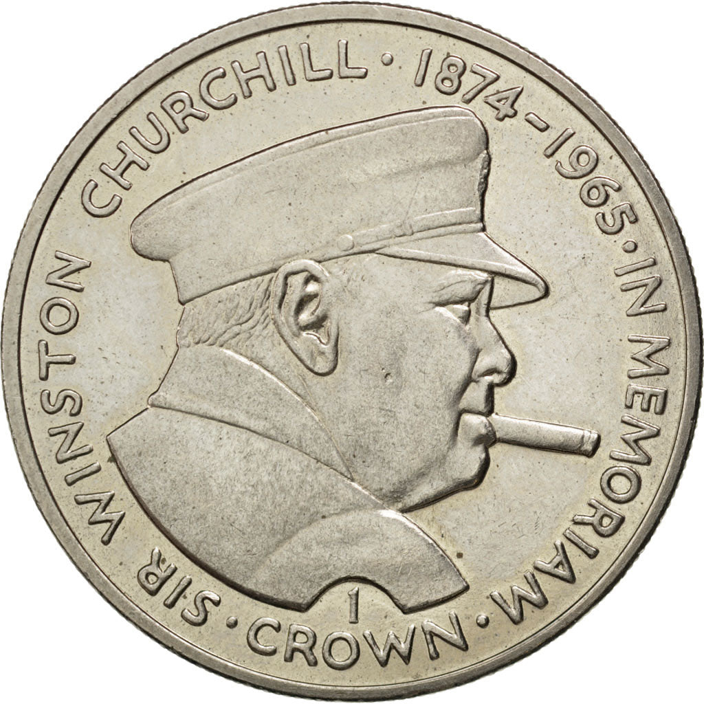 ISLE OF MAN, Crown, 1990, Pobjoy Mint, KM #283, AU(55-58), Copper-Nickel, 38.5,.