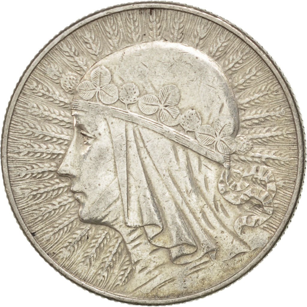 POLAND, 5 Zlotych, 1933, Warsaw, KM #21, EF(40-45), Silver, 28, 10.94