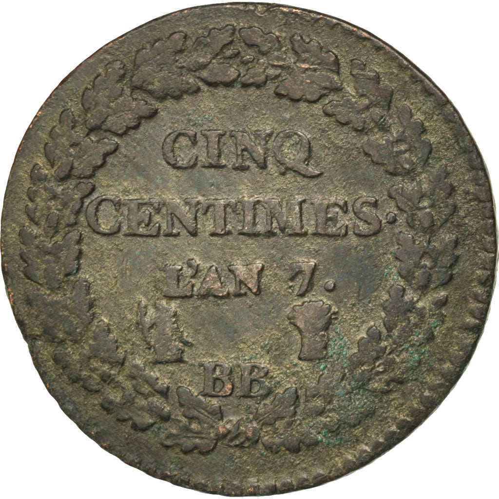 Coin, France, Dupré, 5 Centimes, 1798, Strasbourg, VF(30-35), Bronze, KM:640.4