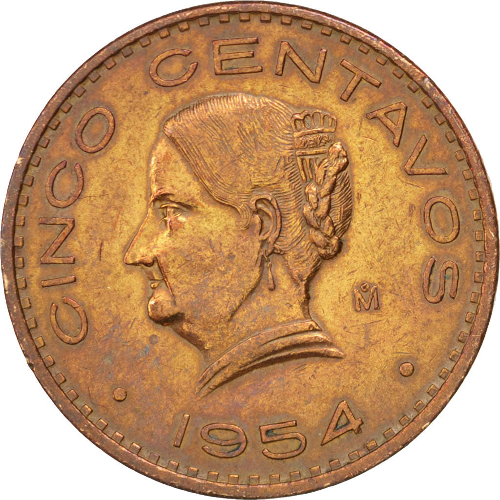 Mexique, République, 5 Centavos 1954 Mexico, KM 424