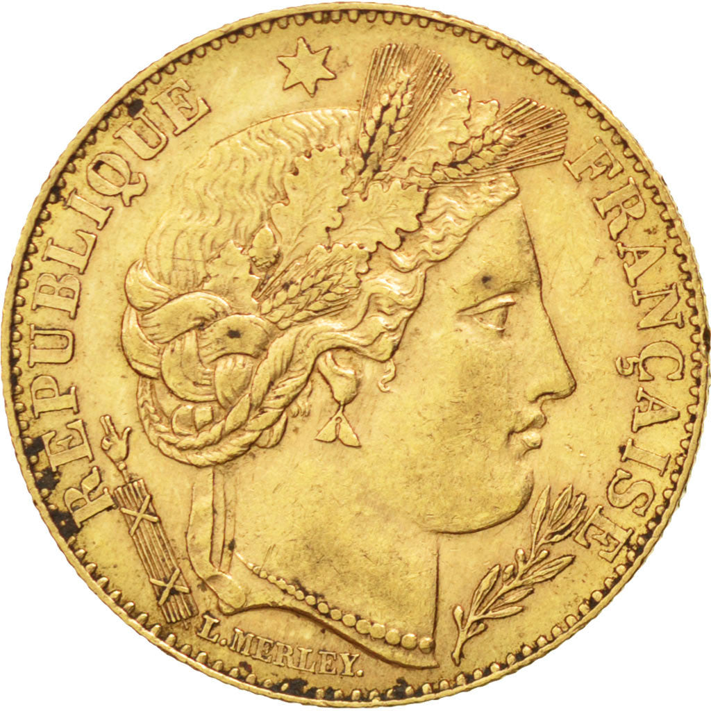Coin, France, Cérès, 10 Francs, 1895, Paris, AU(50-53), Gold, KM:830