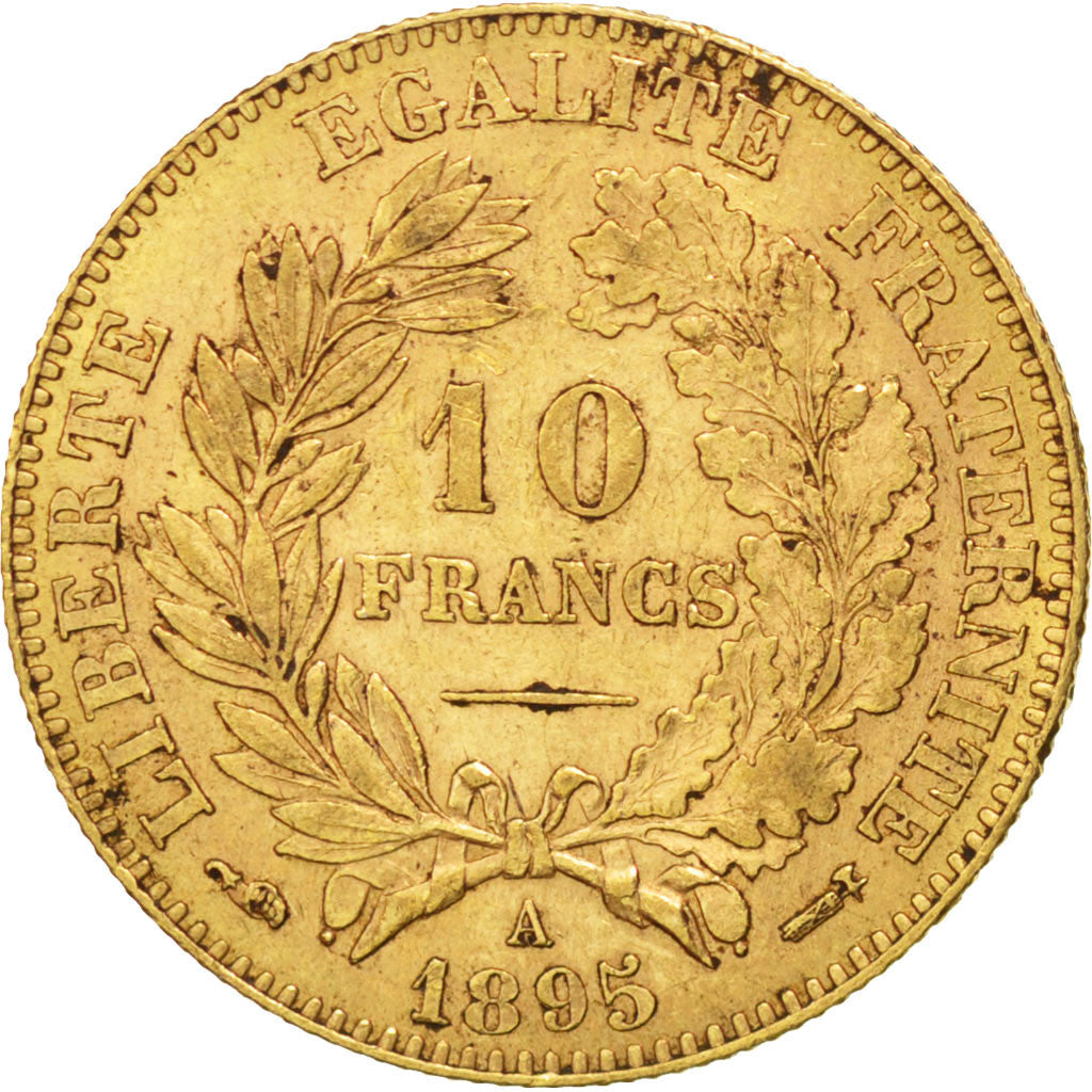 Coin, France, Cérès, 10 Francs, 1895, Paris, AU(50-53), Gold, KM:830