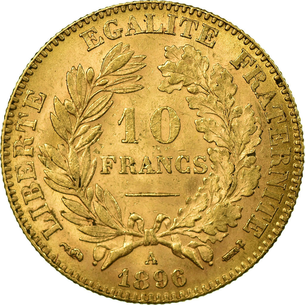 Coin, France, Cérès, 10 Francs, 1896, Paris, AU(55-58), Gold, KM:830