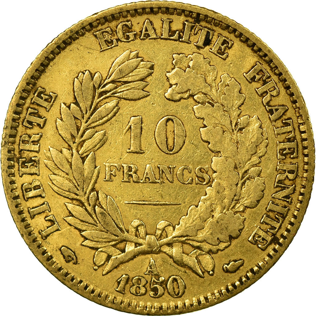 Coin, France, Cérès, 10 Francs, 1850, Paris, VF(20-25), Gold, KM:770