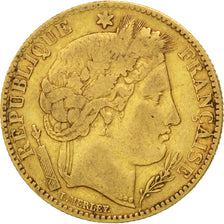Moneda, Francia, Cérès, 10 Francs, 1850, Paris, BC+, Oro, KM:770, Gadoury:1012