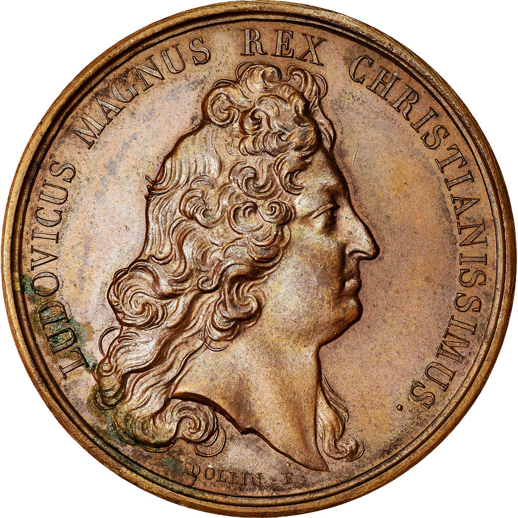 France, Medal, Louis XIV, Prise de Gerona, History, 1694, Dollin, Restrike