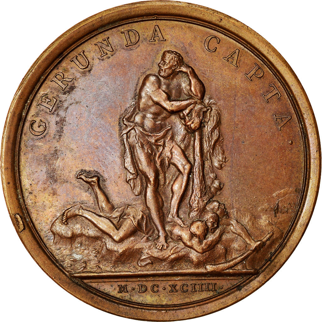 France, Medal, Louis XIV, Prise de Gerona, History, 1694, Dollin, Restrike