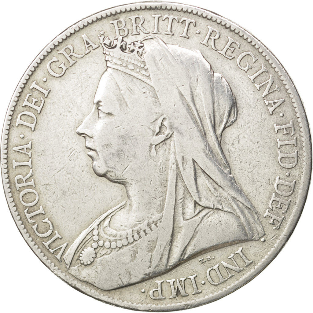 Coin, Great Britain, Victoria, Crown, 1900, VF(30-35), Silver, KM:783