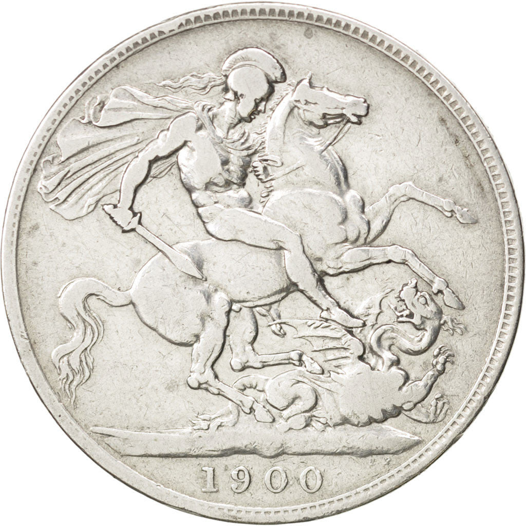 Coin, Great Britain, Victoria, Crown, 1900, VF(30-35), Silver, KM:783