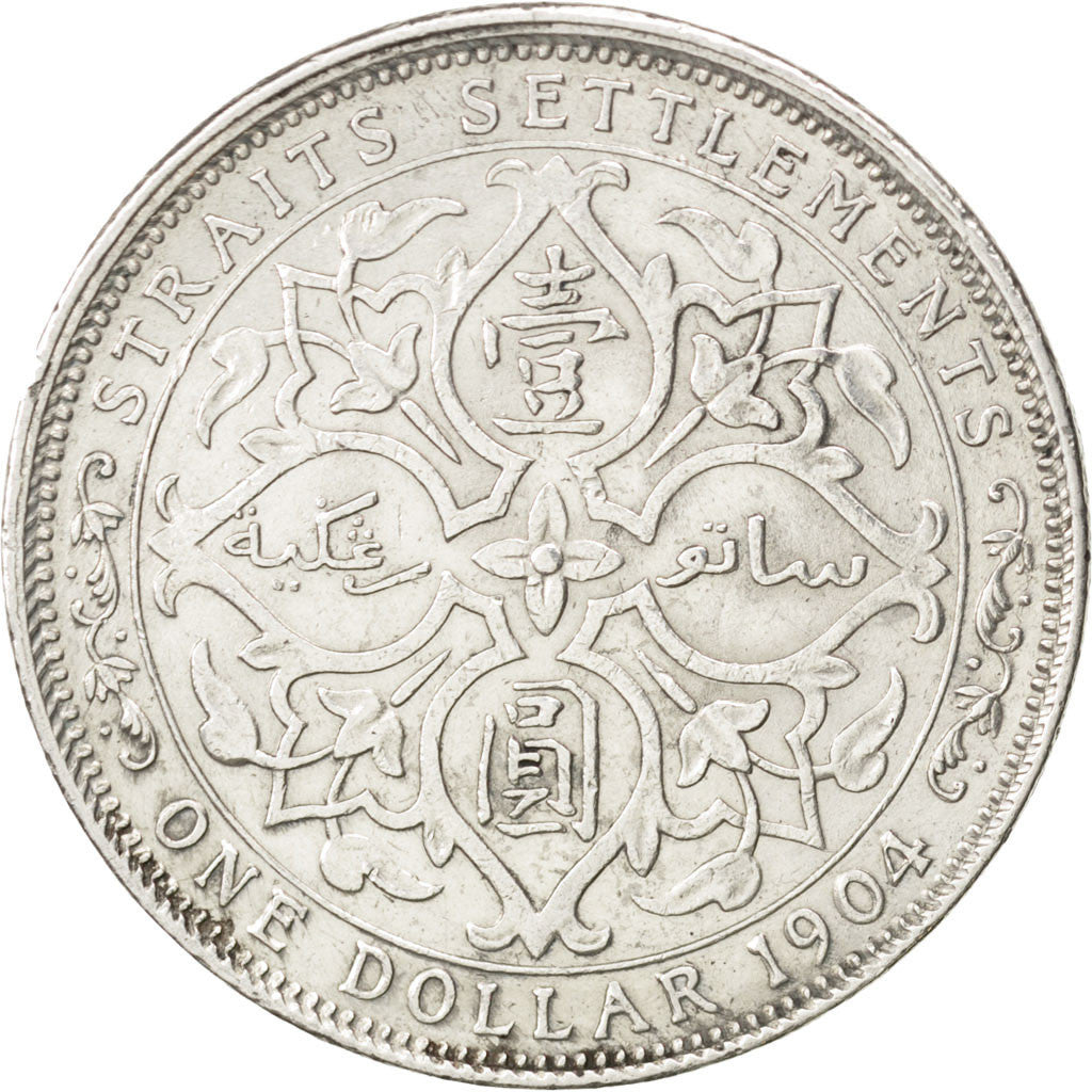 STRAITS SETTLEMENTS, Dollar, 1904, KM #25, EF(40-45), Silver, 37, 26.91
