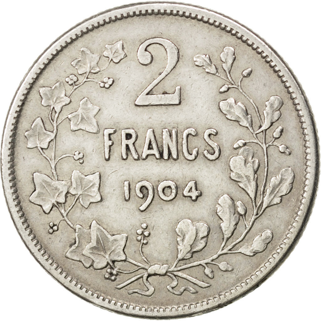 Moneta, Belgio, 2 Francs, 2 Frank, 1904, BB, Argento, KM:58.1
