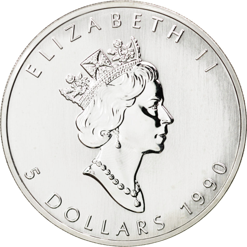 Coin, Canada, Elizabeth II, 5 Dollars, 1990, Royal Canadian Mint, Ottawa