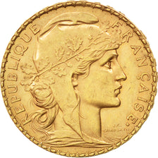 FRANCE, Marianne, 20 Francs, 1910, KM #857, AU(55-58), Gold, Gadoury #1064a,...