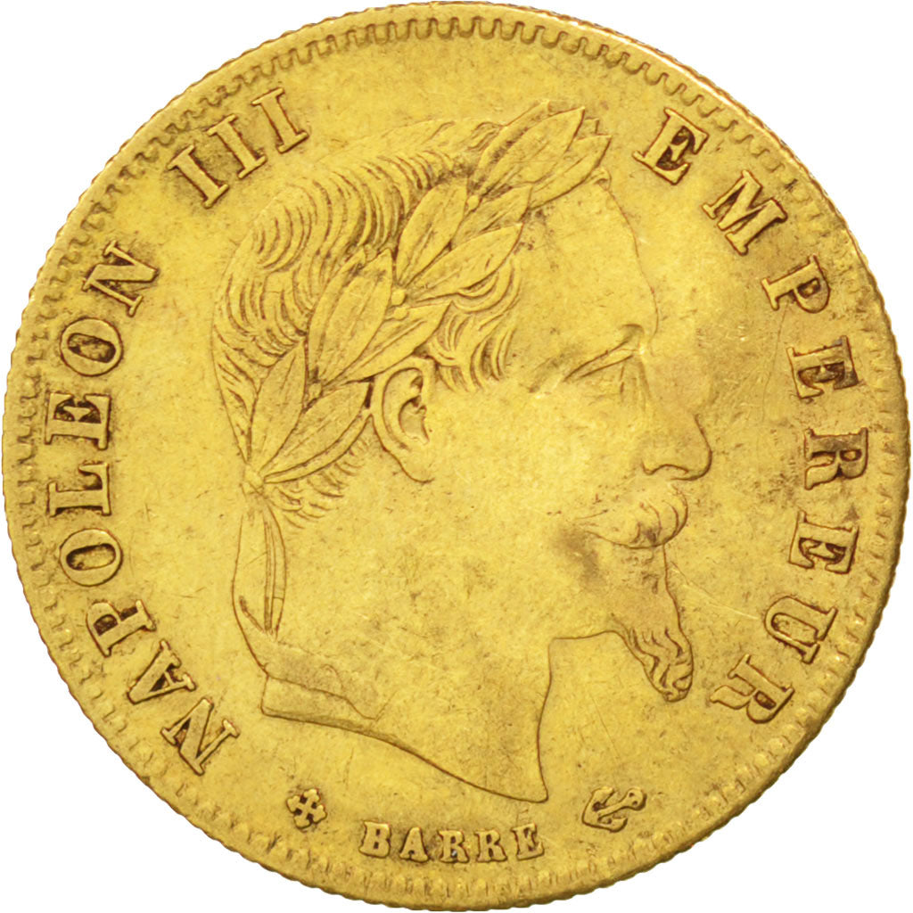 FRANCE, Napoléon III, 5 Francs, 1863, Strasbourg, KM #803.2, VF(20-25), Gold, G.