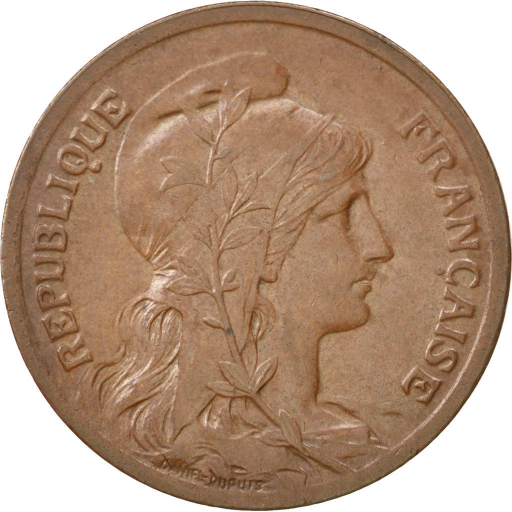 FRANCE, Dupuis, 10 Centimes, 1917, Paris, KM #843, AU(55-58), Bronze, 30,...