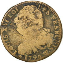 Coin, France, 2 sols françois, 2 Sols, 1792, Lille, F(12-15), Bronze