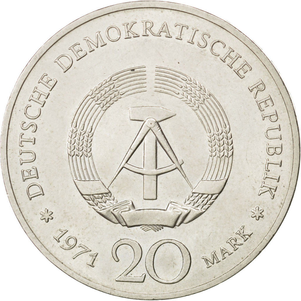 Coin, GERMAN-DEMOCRATIC REPUBLIC, 20 Mark, 1971, AU(55-58), Copper-nickel, KM:33