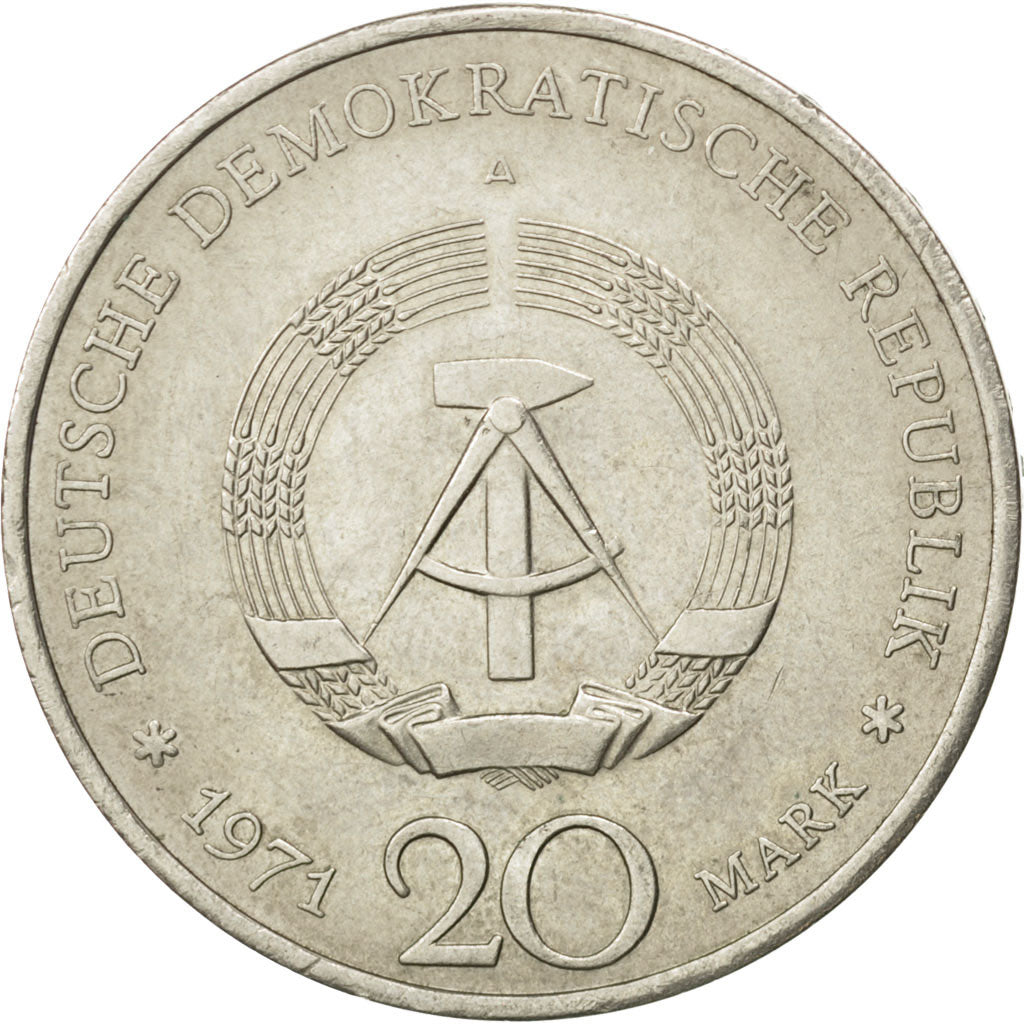 Moneta, REPUBBLICA DEMOCRATICA TEDESCA, 20 Mark, 1971, Berlin, BB, Rame-nichel