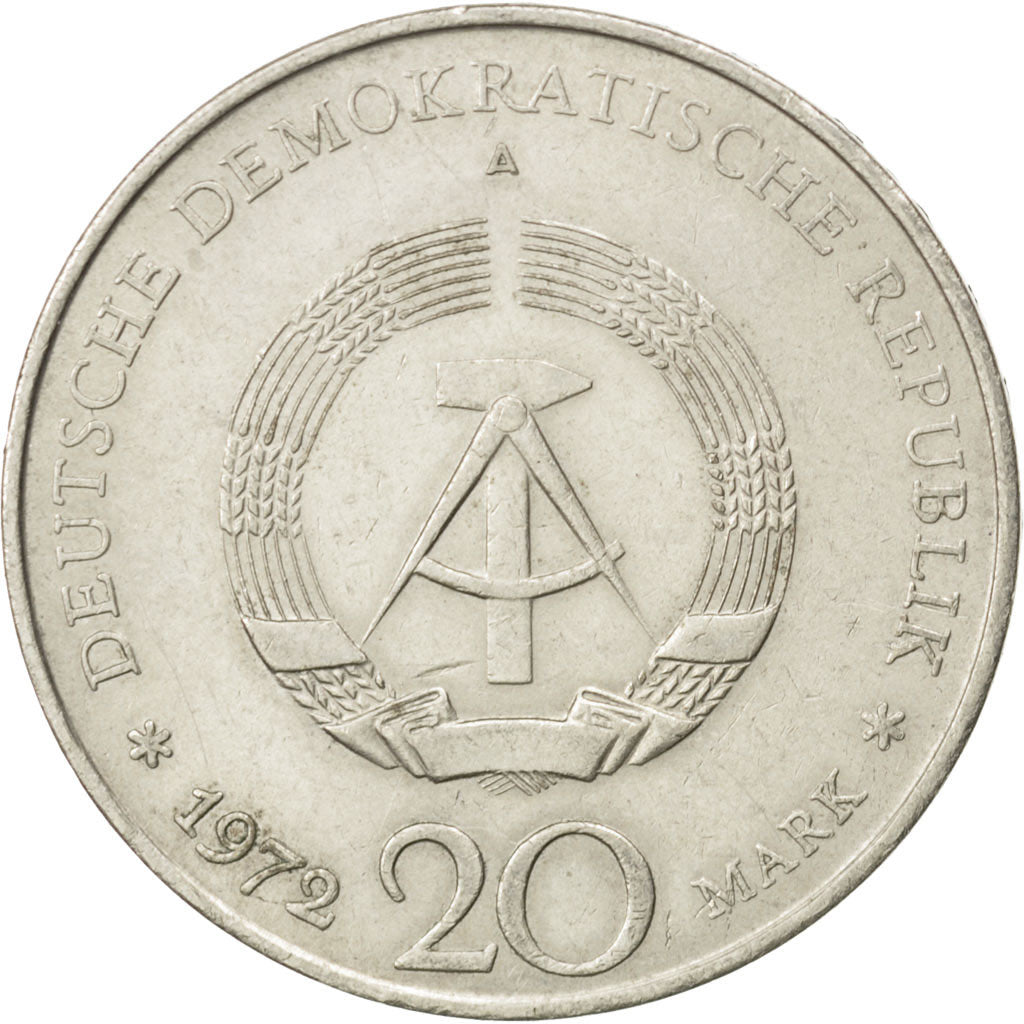 REPUBBLICA DEMOCRATICA TEDESCA, 20 Mark, 1972, Berlin, BB, Rame-nichel, KM:42