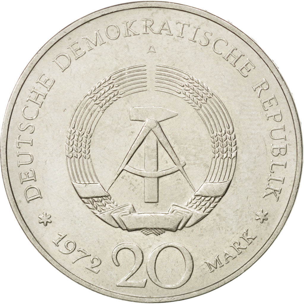 Moneta, REPUBBLICA DEMOCRATICA TEDESCA, 20 Mark, 1972, Berlin, BB, Rame-nichel